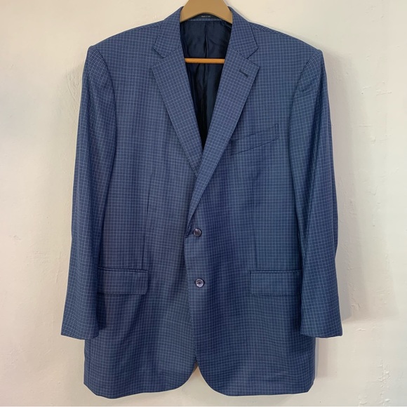 Ermenegildo Zegna Other - ERMENEGILDO ZEGNA Blue Check Wool Blazer Size 52R US
